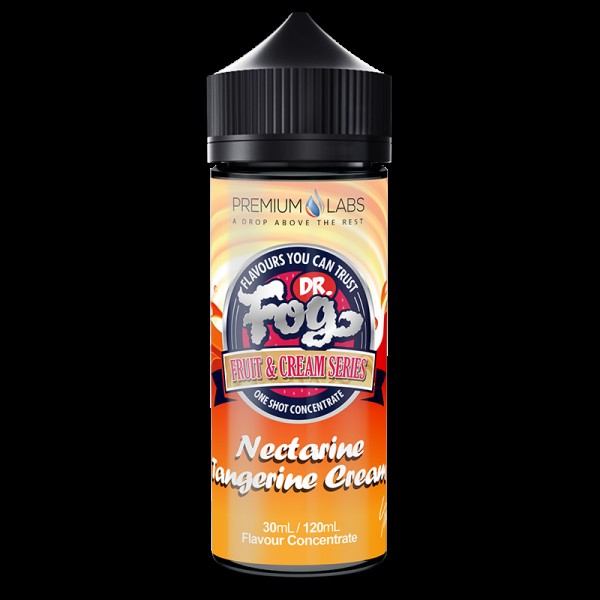 NECTARINE TANGERINE CREAM BY DR FOG FRUIT AND CREAM SERIES 100ML SHORTFILL 75VG E LIQUID JUICE VAPE