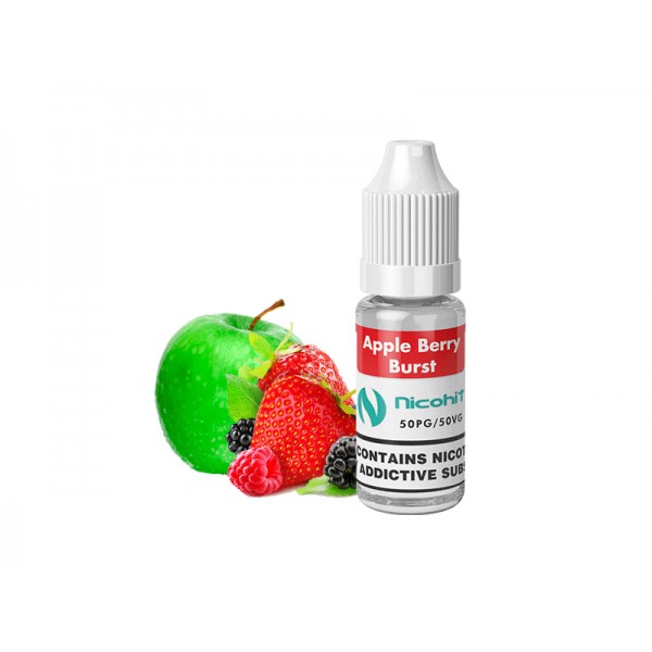 NICOHIT APPLE BERRY BURST E LIQUID E JUICE 10ML TPD 3/6/12/18MG MULTIBUY