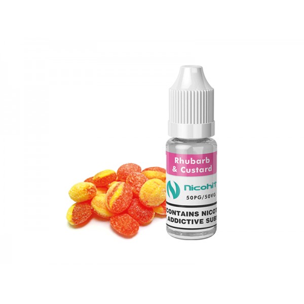 NICOHIT RHUBARB & CUSTARD E LIQUID E JUICE 10ML TPD 3/6/12/18MG MULTIBUY