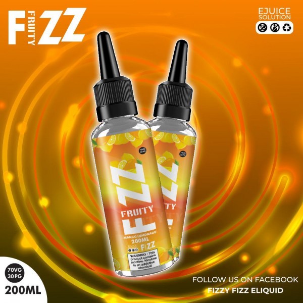 Mango Lemonade By Fruity Fizz 200ML E Liquid 70VG Vape 0MG Juice