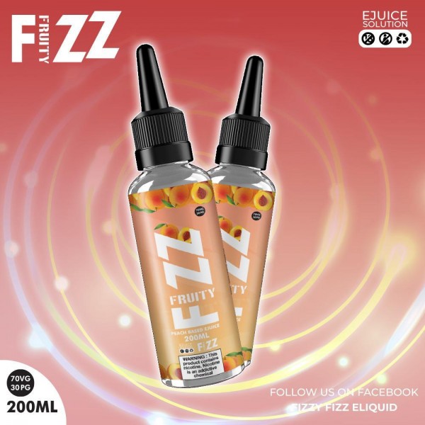 Peach By Fruity Fizz 200ML E Liquid 70VG Vape 0MG Juice