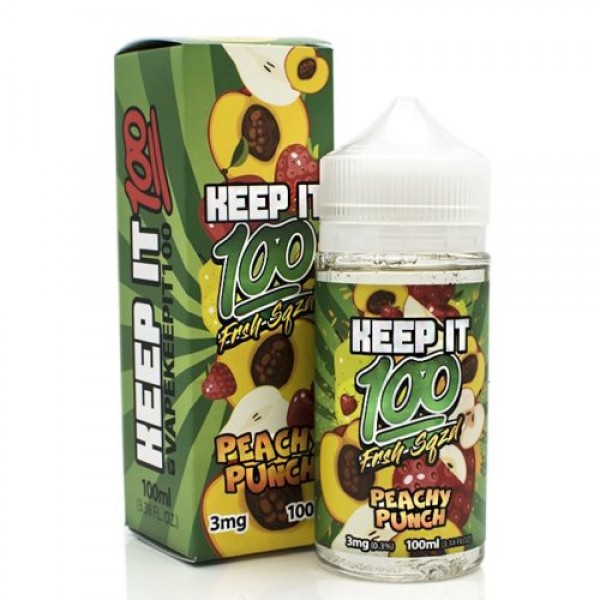 PEACHY PUNCH – KEEP IT 100 E LIQUID 100ML SHORTFILL 70VG VAPE