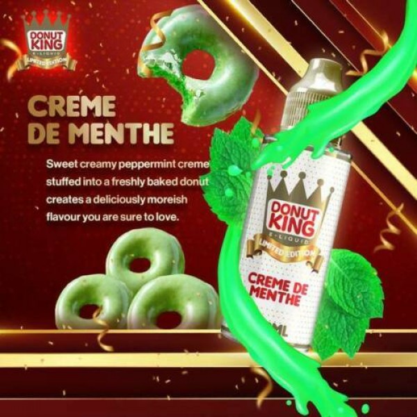 Limited Edition Creme De Menthe by Donut King. 70VG/30PG E-liquid, 0MG Vape, 100ML Juice