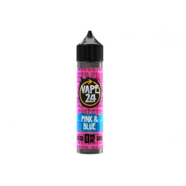 Pink & Blue By Vape 24, 50ML E Liquid, 50VG Vape, 0MG Juice
