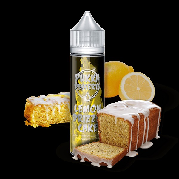 LEMON DRIZZLE CAKE ELIQUID BY PUKKA JUICE DESSERTS 50ML SHORTFILL E LIQUID 70VG VAPE