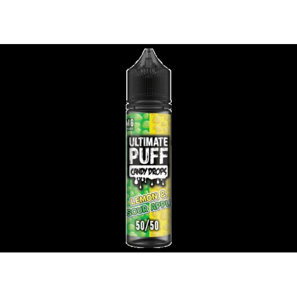 Lemon & Sour Apple Candy Drops by Ultimate Puff, 50ML E-liquid, 0MG Vape, 50VG Juice