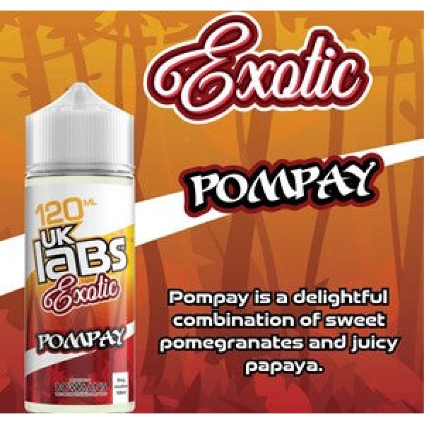 Pompay - Exotic by UK Labs, 100ML E Liquid, 70VG Vape, 0MG Juice, Shortfill