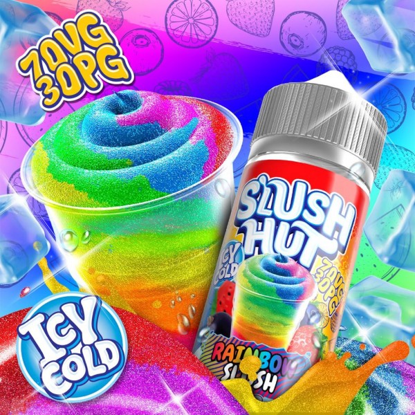 Rainbow Slush By Slush Hut 100ML E Liquid 70VG Vape 0MG Juice Shortfill