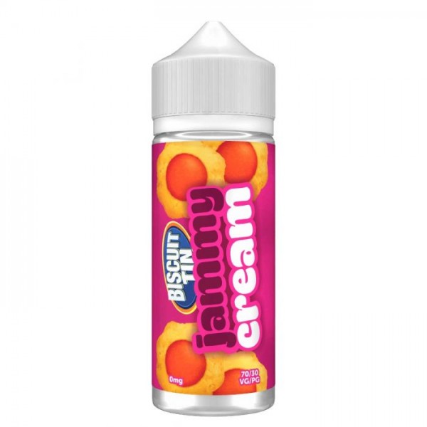 Jammy Cream By Biscuit Tin 100ML E Liquid 70VG/30PG Vape 0MG Juice Short Fill