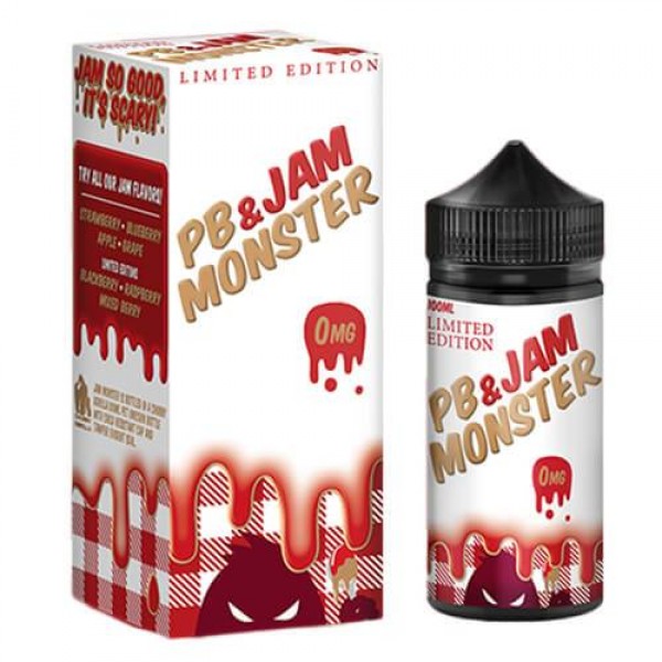 JAM MONSTER PB & JAM STRAWBERRY LIMITED EDITION E-LIQUID 100ML SHORTFILL 75VG VAPE