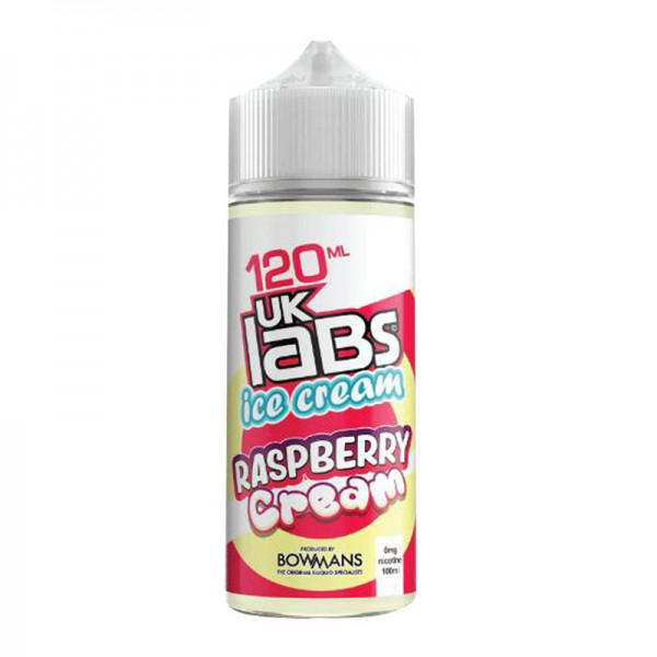 Raspberry Cream - Ice Cream by UK Labs, 100ML E Liquid, 70VG Vape, 0MG Juice, Shortfill