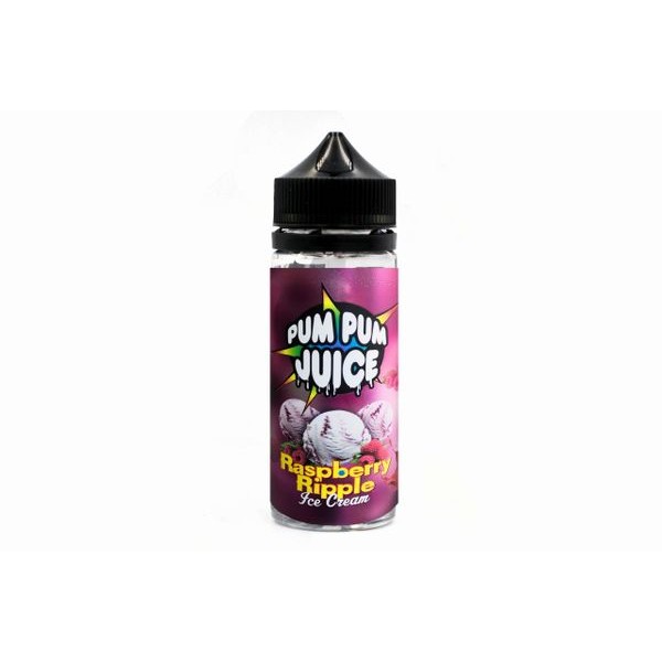 Raspberry Ripple Ice Cream by Pum Pum Juice. 0MG 100ML E-liquid. 70VG/30PG Vape Juice