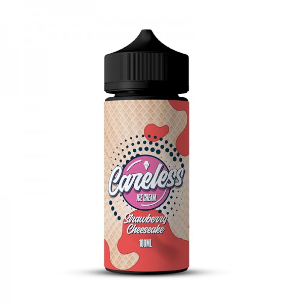 Ice Cream - Strawberry Cheesecake By Careless | 100ML E Liquid | 70VG Vape | 0MG Juice | Short Fill