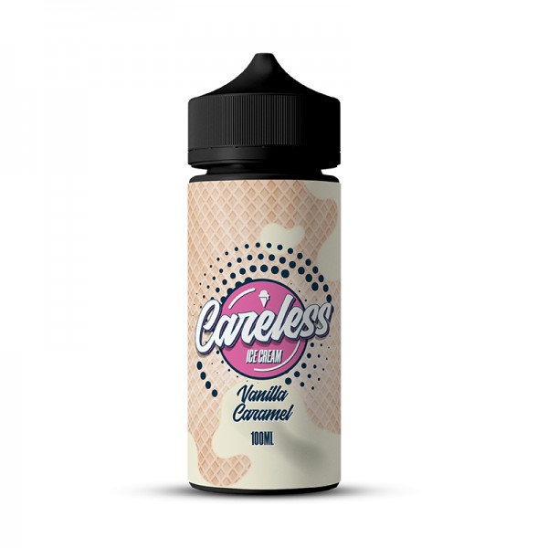 Ice Cream - Vanilla Caramel By Careless | 100ML E Liquid | 70VG Vape | 0MG Juice | Short Fill