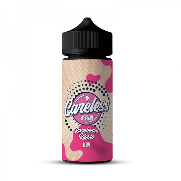 Ice Cream - Raspberry Ripple By Careless | 100ML E Liquid | 70VG Vape | 0MG Juice | Short Fill