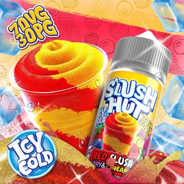 Red Slush By Slush Hut 100ML E Liquid 70VG Vape 0MG Juice Shortfill