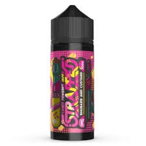 RHUBARB AND CUSTARD BY STRAPPED E-LIQUID 100ML SHORTFILL 70VG VAPE