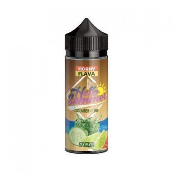 Hello Summer Edition Cucumber Lime by Horny Flava. 100ML E-liquid, 0MG Vape, 70VG Juice