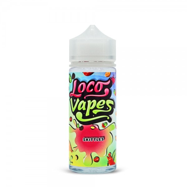 Skittles by Loco Vapes. 100ML E-liquid, 0MG vape, 70VG/30PG juice