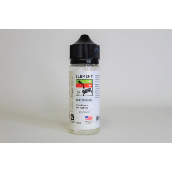 Green Apple & Kiwi Redberry by Element. 100ML E-Liquid, 0MG Vape 80VG/20PG Juice