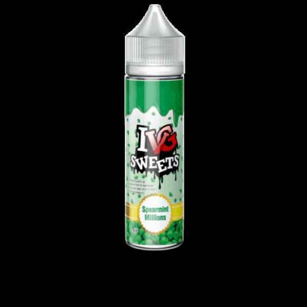 SPEARMINT MILLIONS ELIQUID BY I LOVE VG IVG SWEETS 50ML SHORTFILL E LIQUID 70VG VAPE