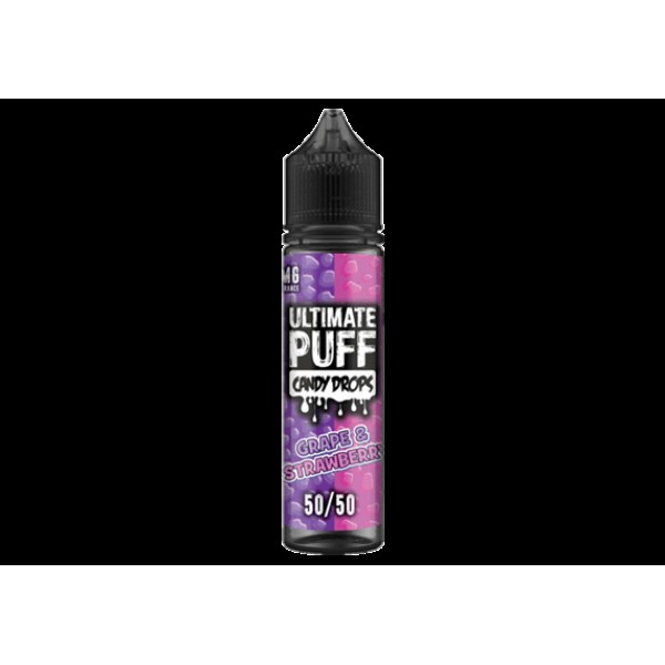 Grape & Strawberry Candy Drops by Ultimate Puff, 50ML E-liquid, 0MG Vape, 50VG Juice