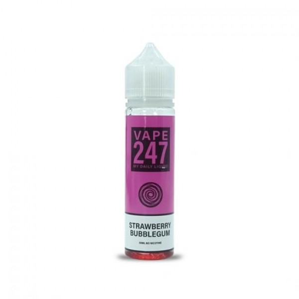 Strawberry Bubblegum By Vape 247, 50ML E Liquid 70VG Vape 0MG Juice