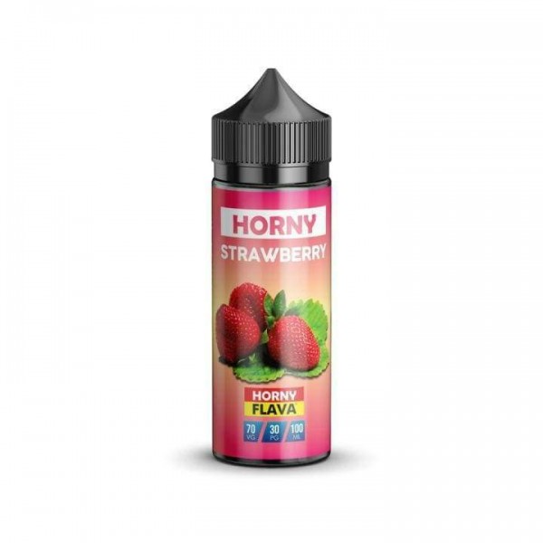 Strawberry by Horny Flava. 100ML E-liquid, 0MG Vape, 70VG Juice