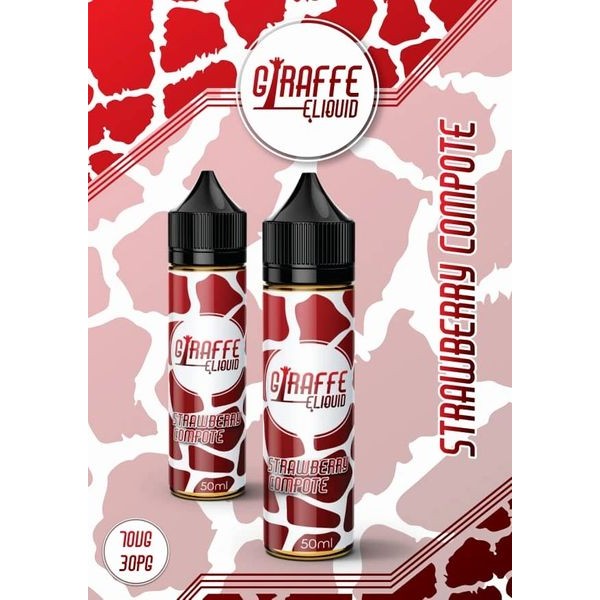 Strawberry Compote by Giraffe 50ML E liquid 70VG Vape 0MG Juice Shortfill