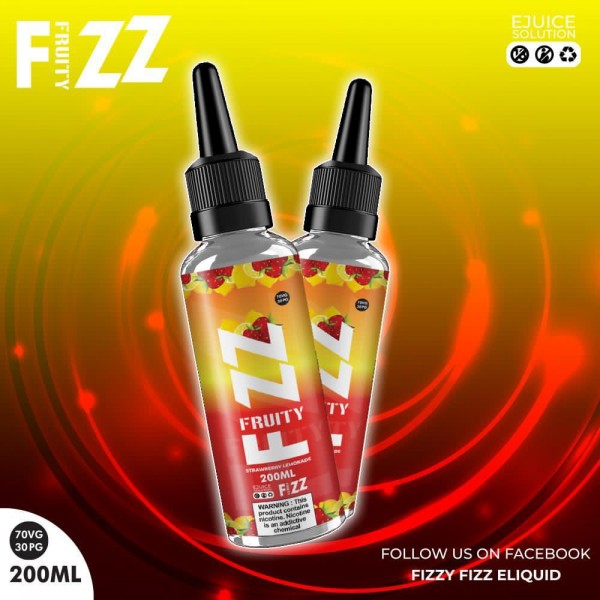 Strawberry Lemonade By Fruity Fizz 200ML E Liquid 70VG Vape 0MG Juice