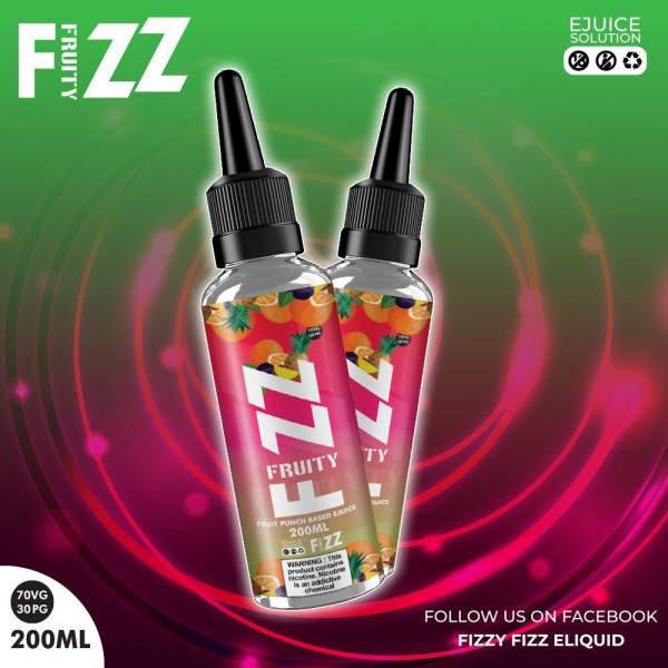 Fruit Punch By Fruity Fizz 200ML E Liquid 70VG Vape 0MG Juice