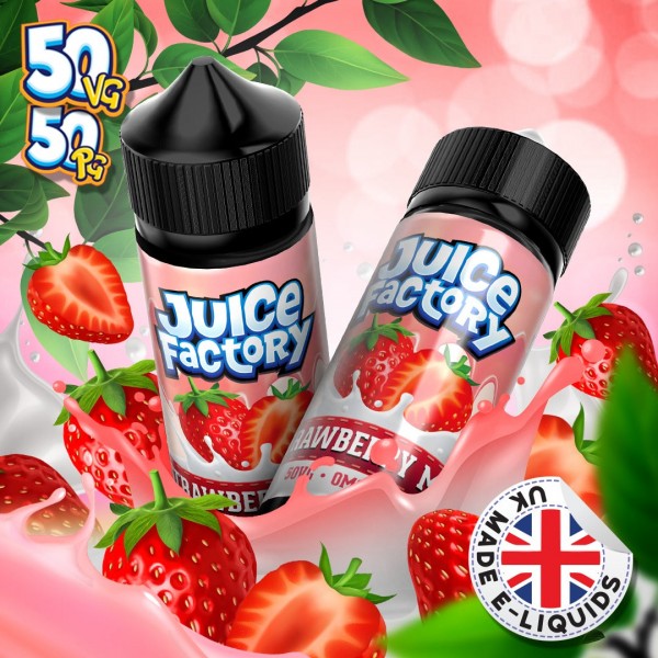 Strawberry Milk by Juice Factory. 100ML E-liquid, 0MG vape, 50VG/50PG juice