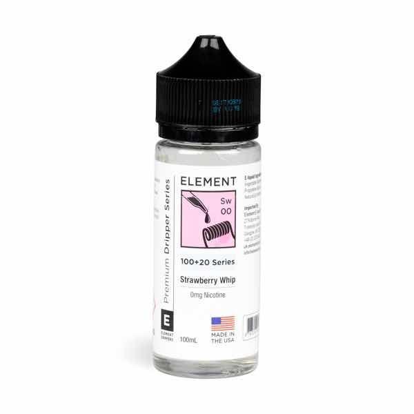 Strawberry Whip Element. 100ML E-Liquid, 0MG Vape 80VG/20PG Juice