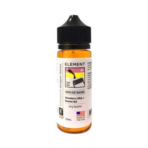 Strawberry Whip + Banana Nut by Element. 100ML E-Liquid, 0MG Vape 80VG/20PG Juice