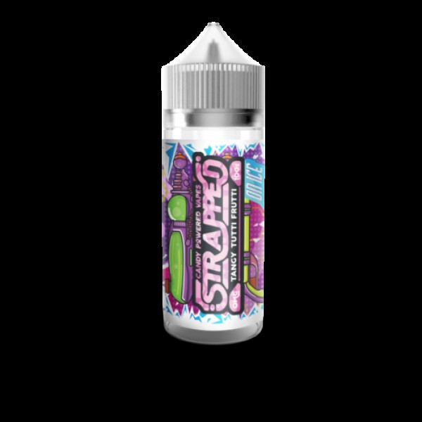 TANGY TUTTI FRUTTI ON ICE BY STRAPPED E-LIQUID 100ML SHORTFILL 70VG VAPE