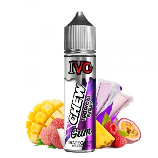 TROPICAL BERRY ELIQUID BY I LOVE VG IVG CHEW GUM TROPICAL FLAVOURED 50ML SHORTFILL E LIQUID 70VG VAPE