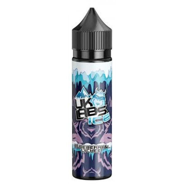 UK labs Blueberry Lychee Ice E Liquid E Juice 70vg Vape 50ml Shortfill