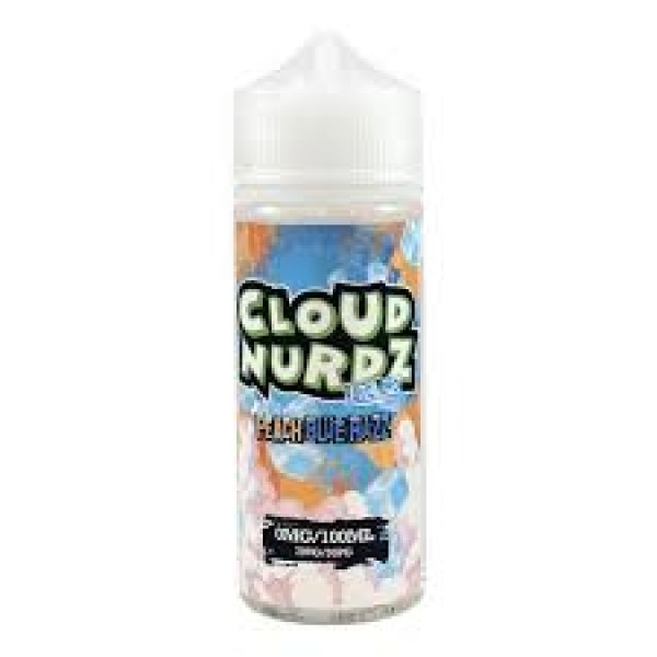 CLOUD NURDZ PEACH BLUE RAZ ICED 100ML E LIQUID SHORTFILL 70VG JUICE