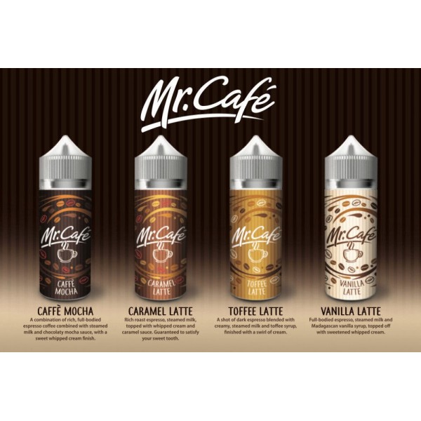 Vanilla Latte by MR CAFE, 100ML E Liquid, 70VG Vape, 0MG Juice