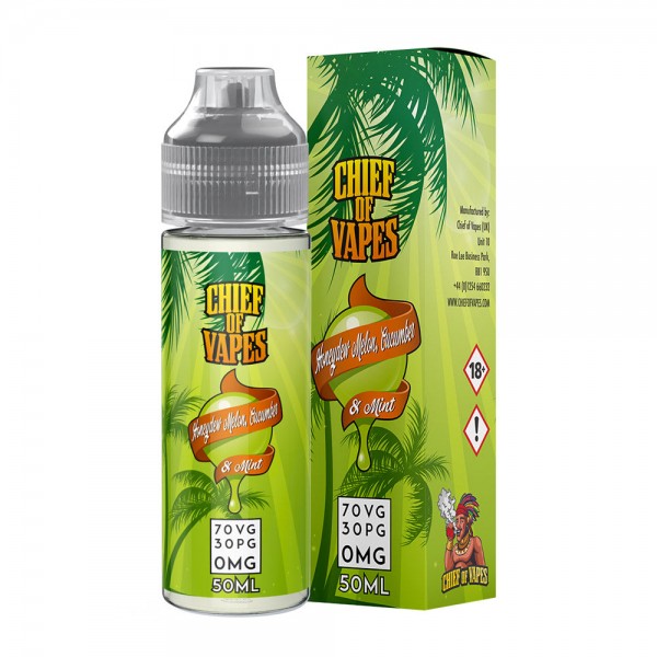 Chief Of Vapes Honeydew Melon, Cucumber & Mint 50ml E Liquid Juice 70vg Vape Shortfill Subohm