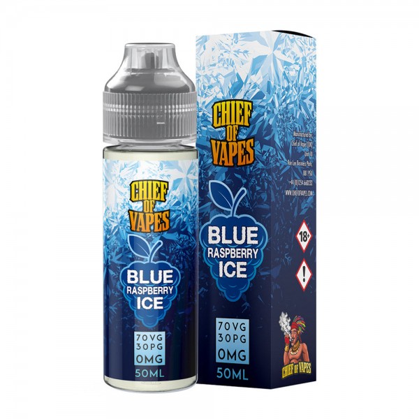 Chief Of Vapes Blue Raspberry Ice 50ml E Liquid Juice 70vg Vape Shortfill Subohm