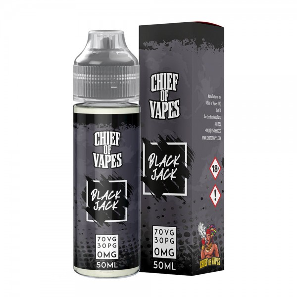 Chief Of Vapes BlackJack 50ml E Liquid Juice 70vg Vape Shortfill Subohm