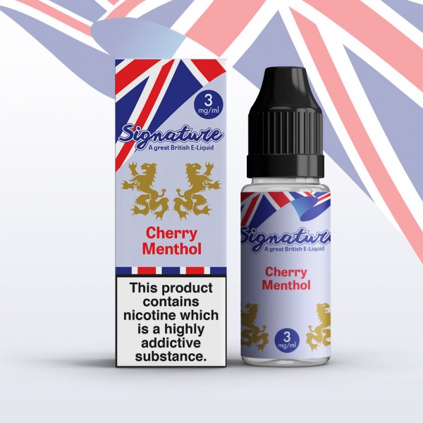 Cherry Menthol by Signature 10 x 10ML E liquid 50VG Vape 3/6/12/18MG Juice