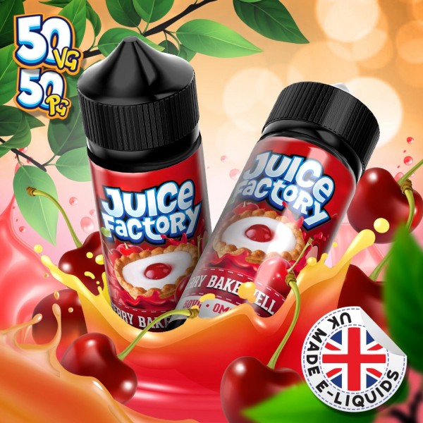 Cherry Bakewell Tart by Juice Factory. 100ML E-liquid, 0MG vape, 50VG/50PG juice