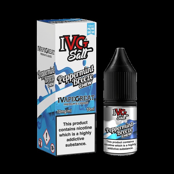 Peppermint Breeze Chew by IVG Nic Salt 10ML E Liquid 10MG/20MG Vape 50VG Juice