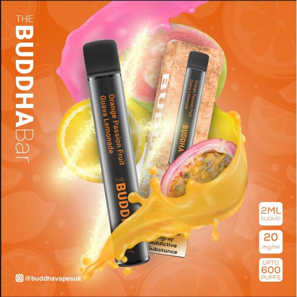 Orange Passion Fruit Guava Lemonade By Buddha Bar Disposable Vape | 600 Puff | 20MG Nic Salt