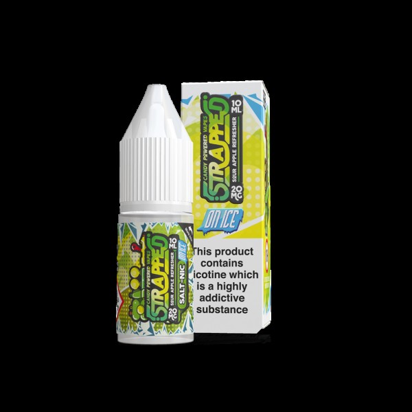 Sour Apple Refresher On Ice By Strapped Nic Salt 10ML E Liquid 60VG Vape 10MG/20MG Juice