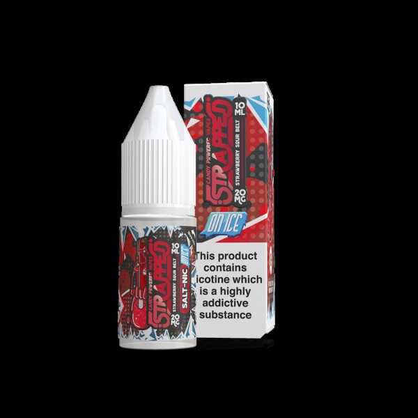 Strawberry Sour Belt On Ice By Strapped Nic Salt 10ML E Liquid 60VG Vape 10MG/20MG Juice