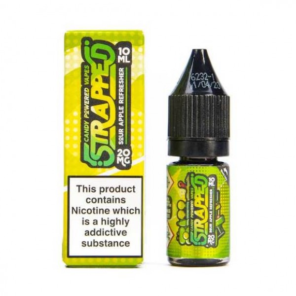 Sour Apple Refresher By Strapped Nic Salt 10ML E Liquid 60VG Vape 10MG/20MG Juice