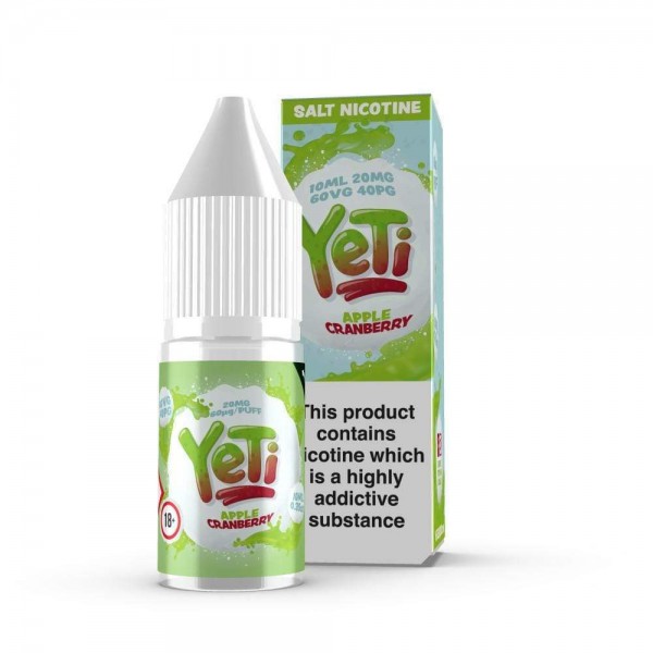 Apple Cranberry By Yeti Nic Salt 10ML E Liquid 20MG Vape 60VG Vape Multibuy